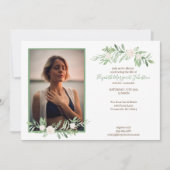 生命葬式のエレガントなアイボリーの花のお祝い サンキューカード (正面)