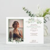 生命葬式のエレガントなアイボリーの花のお祝い サンキューカード (スタンド正面)