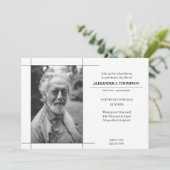 生命葬式を祝うモダンな黒及び白 サンキューカード (スタンド正面)