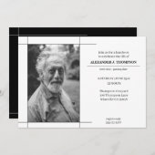 生命葬式を祝うモダンな黒及び白 サンキューカード (正面/裏面)