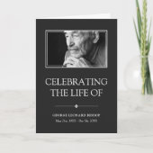 生命葬式プログラムの灰色のミニマルなお祝い プログラム (正面)