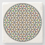 生命虹の石のコースターの花 ストーンコースター (正面)