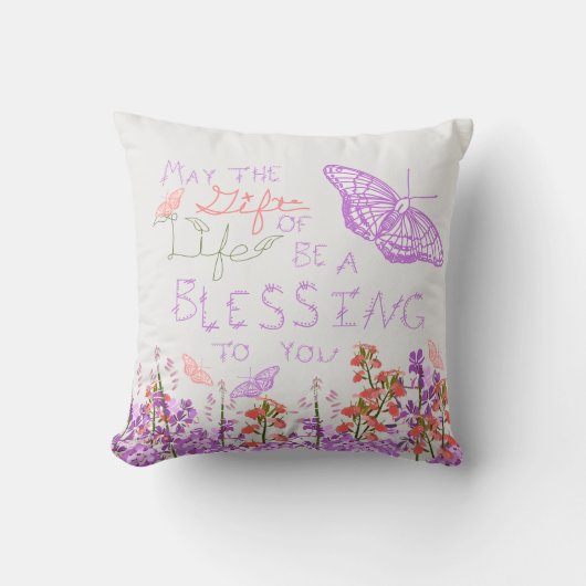 生命蝶のギフト クッション (正面)