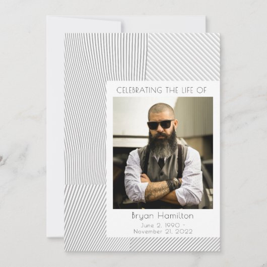 生命計画の幾何学的波お祝い 招待状 (正面)