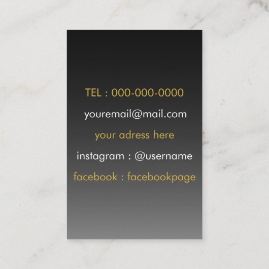 生命記号のヨガのBussinesカードの花 名刺 (裏面)