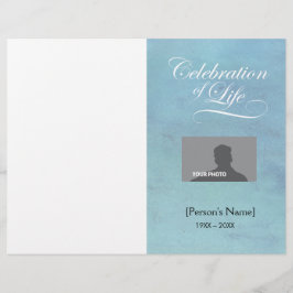 生命記念プログラム青のwatercolのお祝い