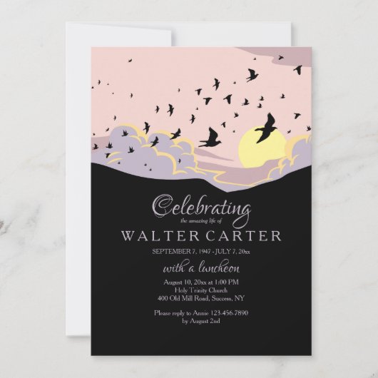 生命記念物の招待状のお祝い 招待状 (正面)