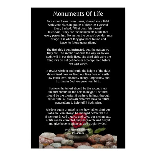 生命詩のモニュメント ポスター (正面)