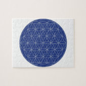 生命青の銀の花 ジグソーパズル (横)