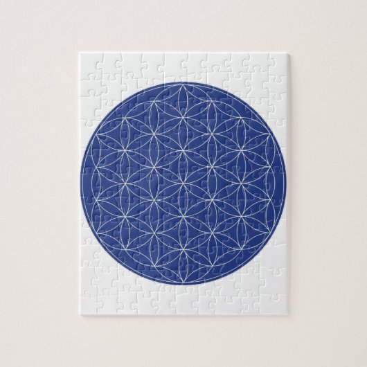 生命青の銀の花 ジグソーパズル (縦)