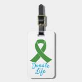 生命青及び緑のカスタマイズ可能寄付して下さい ラゲッジタグ (正面縦)