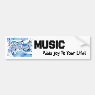 生命音楽に来られる音符は生命に喜びを加えます バンパーステッカー
