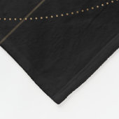 生命黒および金ゴールドの花 フリースブランケット (角)