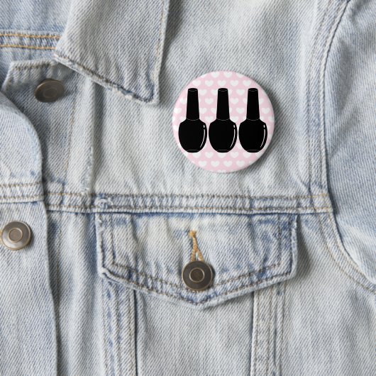 生命黒のマニキュアのためのマニキュアは芸術をびん詰めにします 缶バッジ (インサイチュ)