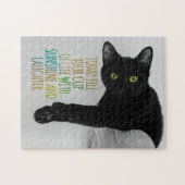 生命黒猫のやる気を起こさせるな引用文のあなたのコップを満たして下さい ジグソーパズル (横)