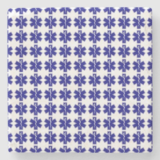 生命(ただタイルを張られるロゴ)の星 ストーンコースター (正面)