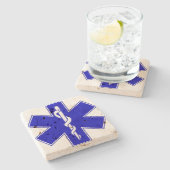 生命(ロゴだけ)の星 ストーンコースター (横)