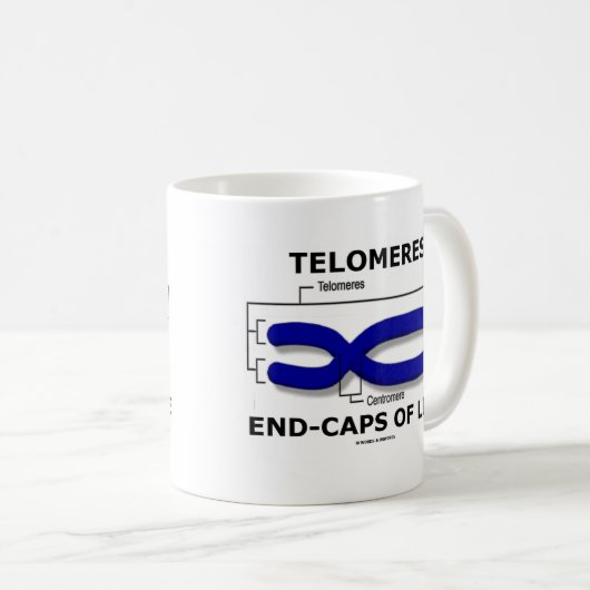 生命(生物学のユーモア)のTelomeresの終り帽子 コーヒーマグカップ (正面右)