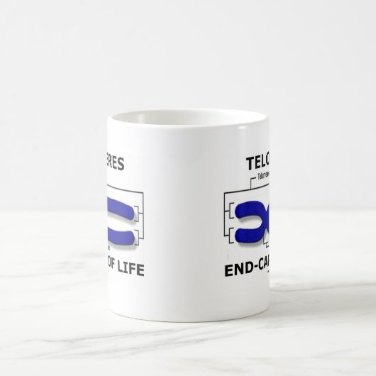 生命(生物学のユーモア)のTelomeresの終り帽子 コーヒーマグカップ (中央)