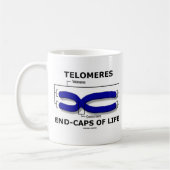 生命(生物学のユーモア)のTelomeresの終り帽子 コーヒーマグカップ (左)