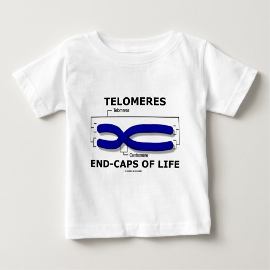 生命(生物学のユーモア)のTelomeresの終り帽子 ベビーTシャツ (正面)
