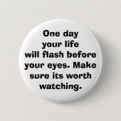 生命 缶バッジ (正面)