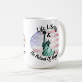 生命、自由、幸福の追求 コーヒーマグカップ (正面右)