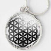 生命/Blume des Lebensのの花銀製の黒 キーホルダー (正面)