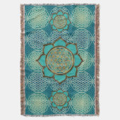 生命/Blume des Lebens -はすtürkisの花 スローブランケット (正面縦)