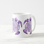 生命/Blume des Lebens -カメの紫色の花 コーヒーマグカップ (正面右)