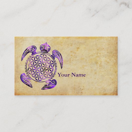 生命/Blume des Lebens -カメの紫色の花 名刺 (正面)