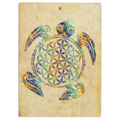 生命/Blume des Lebens -着色されるカメの花 クリップボード (裏面)