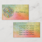 生命/Blume des Lebens -金ゴールドのカラフルの花 名刺 (正面/裏面)