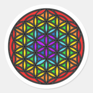 生命Chakra2の花 ラウンドシール