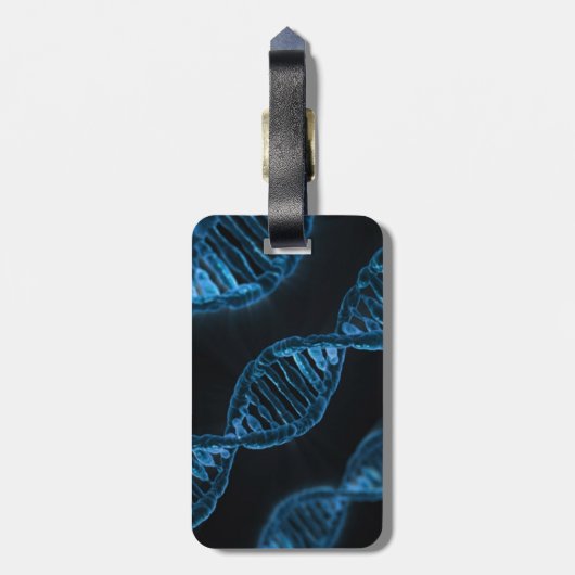 生命DNAの二重螺旋の顕微鏡コード ラゲッジタグ (裏面縦)