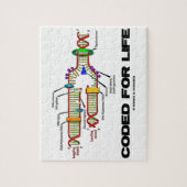 生命DNAの写しの分子生物学のためにコードされる ジグソーパズル (縦)