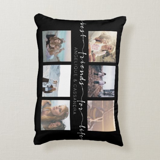 生命Instagramの写真のタイポグラフィのための親友 アクセントクッション (裏面(縦))
