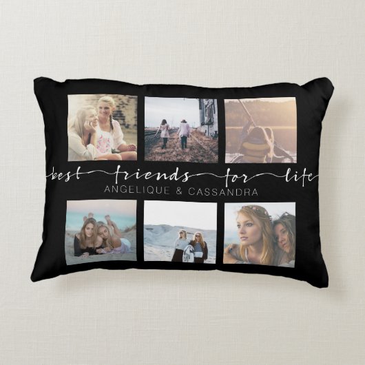 生命Instagramの写真のタイポグラフィのための親友 アクセントクッション (裏面)