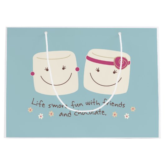 生命S'moreのおもしろいのマシュマロの友人のギフトバッグ ラージペーパーバッグ (正面)