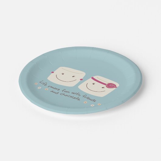 生命S'moreのおもしろいのマシュマロの友人のプレート ペーパープレート (アングル)