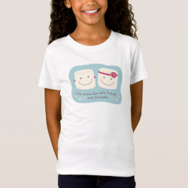生命S'moreのおもしろいのマシュマロの友人の白のTシャツ Tシャツ