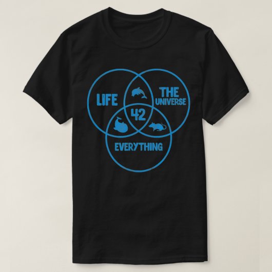 生命The Universeとすべての42生命に答える Tシャツ (デザイン正面)