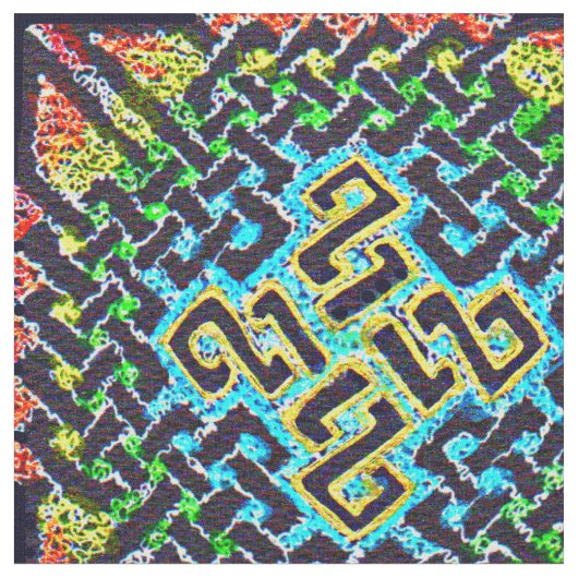 生地のケルト人のPainting~Hidden元の山 ファブリック (クローズアップ)