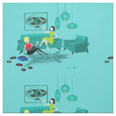 生地のレトロの女の子の夜 ファブリック (見本)