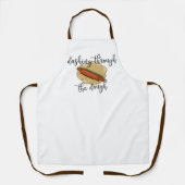 生地の中をダッシュスルー |クリスマスベーキングユーモア エプロン (正面)