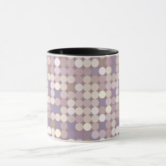 生地の円の抽象的なパターン マグカップ (中央)