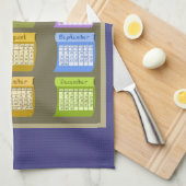 生地の台所茶カレンダータオル2019年のボルト キッチンタオル (四つ折り)