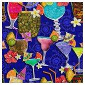 生地の熱帯飲み物のカクテルアルコール水彩画 ファブリック (クローズアップ)