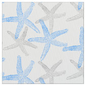 生地の航海のなヒトデは青を浜に引き上げます ファブリック (クローズアップ)