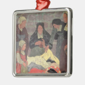 生地の販売人、c.1898 メタルオーナメント (左)
